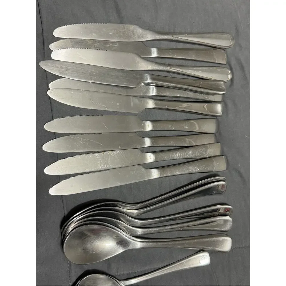 28 Pc Vintage Teardrop Flatware Set Stainless Silverware Service 7+